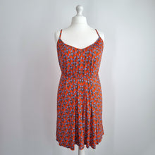 Load image into Gallery viewer, Boden Orange Floral Sundress UK 16 R Strappy Belted Summer Dress Beach Viscose
