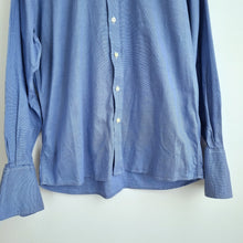 Load image into Gallery viewer, Daks Mens Dress Shirt 16'' 41cm Blue 100% Cotton Long Sleeves Double Cuff Smart
