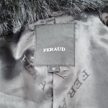 Load image into Gallery viewer, Feraud Coat Belted Wool Cashmere Grey Removable Faux Fur Collar Work Smart 10
