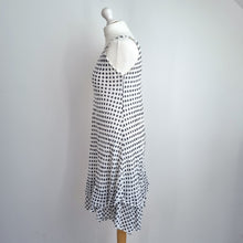 Load image into Gallery viewer, Made in Italy Dress Linen Blend Polka Dots Layered 10 12 White Lined Rara Hem
