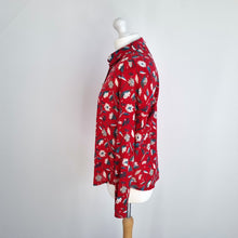 Load image into Gallery viewer, Seasalt Cornwall Larissa Shirt Red Floral Print Cotton Long Sleeves Blouse 10
