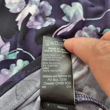 Load image into Gallery viewer, M&amp;S Per Una Jumpsuit Belted UK 20 Purple Floral Print Pockets Slit Short Sleeve
