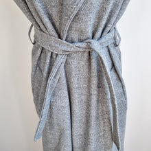 Load image into Gallery viewer, Sleeveless Belted Duster Jacket Waistcoat Grey Midi Pockets Trenchcoat One Size
