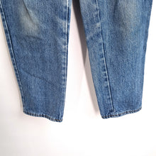 Load image into Gallery viewer, Vintage St Michael Jeans 70s 80s High Rise Tapered Mom Mid Blue M&amp;S Fits 8 10
