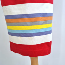 Load image into Gallery viewer, Boden Pencil Skirt Striped Multicoloured Rainbow Stretch Knee Length Cotton 10 L
