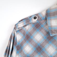 Load image into Gallery viewer, All Saints Men&#39;s Shirt Checked Plaid Y2K Military Army Blue Grey Casual Medium
