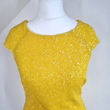 Load image into Gallery viewer, Myleene Klass Sequin Dress Yellow Pencil Party Cocktail Occasion Wedding Guest 8
