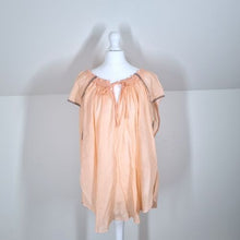 Load image into Gallery viewer, Free People Blouse Peasant Smock Oversized Peach We the Free  Top Tunic XS S M
