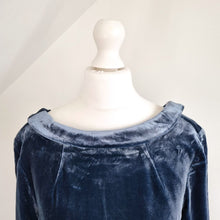 Load image into Gallery viewer, Boden Velvet Dress Blue Shift Occasion Silk Blend Christmas Lined Boat Neck 8 R
