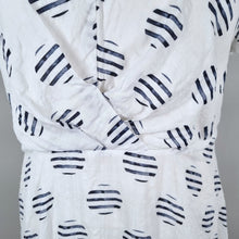 Load image into Gallery viewer, Mint Velvet Dress A Line Occasion White Navy Pattern Back Cutout Party Cotton 16
