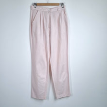 Load image into Gallery viewer, Vintage Mom Trousers House of Fraser Seersucker Striped Pink Tapered 10 12 14
