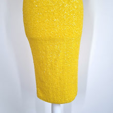 Load image into Gallery viewer, Myleene Klass Sequin Dress Yellow Pencil Party Cocktail Occasion Wedding Guest 8
