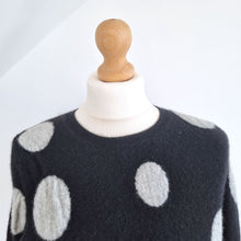 Load image into Gallery viewer, Marks &amp; Spencer Pure Cashmere Jumper Polka Dots Black White Sweater Autograph 12
