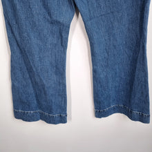 Load image into Gallery viewer, Marks &amp; Spencer Flare Jeans Front Pockets Mid Blue High Rise Bellbottoms 18 S
