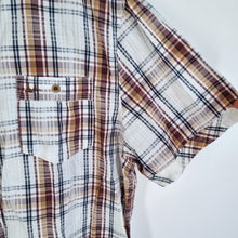 Load image into Gallery viewer, Mantaray Shirt Men&#39;s Checked Plaid 100% Cotton Short Sleeves Lumberjack XL
