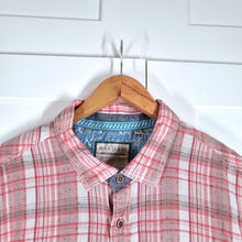 Load image into Gallery viewer, Mantaray Men&#39;s Shirt Checked Plaid Red Short Sleeves Textured Cotton Blend XL
