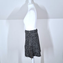 Load image into Gallery viewer, &amp; Other Stories Skirt Mini Side Zips Tweed Wool Alpaca Grey Lined Skater Raw 8
