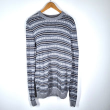 Load image into Gallery viewer, Marks &amp; Spencer Jumper Fair Isle Men&#39;s Pure New Wool Knit Nordic Grey Medium
