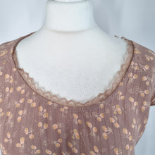 Load image into Gallery viewer, Noa Noa Blouse Camisole Vintage Y2K Top Beige Floral Print Belted Cap Sleeves XL
