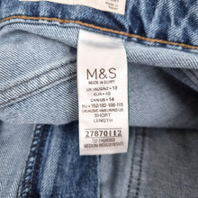 Load image into Gallery viewer, Marks &amp; Spencer Flare Jeans Front Pockets Mid Blue High Rise Bellbottoms 18 S
