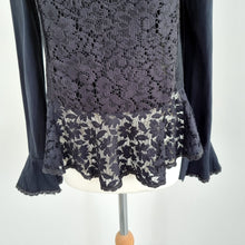 Load image into Gallery viewer, See by Chloé Blouse Lace Black Long Sleeves Peplum Top Victoriana Gothic Large
