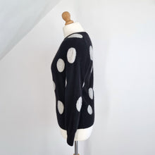 Load image into Gallery viewer, Marks &amp; Spencer Pure Cashmere Jumper Polka Dots Black White Sweater Autograph 12
