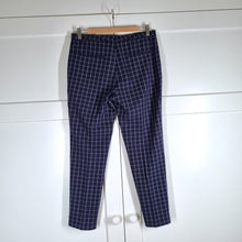 Load image into Gallery viewer, Maison Scotch &amp; Soda Cigarette Trousers Navy Check Slim Tailored Size 1 UK 8
