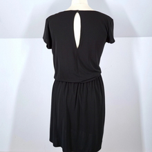 Load image into Gallery viewer, White Company Dress Black Grecian Draped Microfibre Work Party Tunic LBD Small
