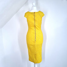 Load image into Gallery viewer, Myleene Klass Sequin Dress Yellow Pencil Party Cocktail Occasion Wedding Guest 8
