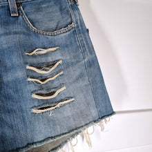 Load image into Gallery viewer, Vintage Levi&#39;s Shorts Denim Cut Offs Ripped Distressed Button Fly Blue 10 12
