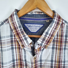 Load image into Gallery viewer, Mantaray Shirt Men&#39;s Checked Plaid 100% Cotton Short Sleeves Lumberjack XL
