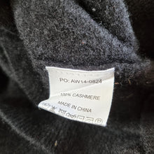 Load image into Gallery viewer, Hush 100% Cashmere Cardigan Black V Neck Button Down Grandad Jumper Knit XS
