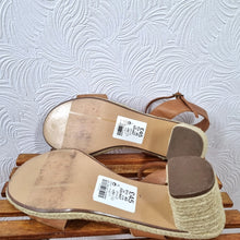 Load image into Gallery viewer, Next Real Leather Sandals Tan Strappy Espadrille Jute Heels Summer Shoes UK 6.5 EU 40
