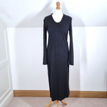 Load image into Gallery viewer, Peruvian Connection Pima Cotton Maxi Dress Black Bodycon Stretch Long Sleeve M
