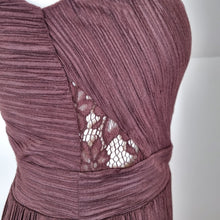 Load image into Gallery viewer, AllSaints Dress Party Mini Cocktail Crinkle Lace Brown Burgundy Ula Skate Medium
