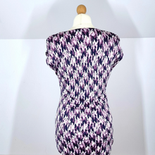 Load image into Gallery viewer, Ghost London Blouse Top Ruched Gathered Purple Lilac Pattern Short Sleeve 14
