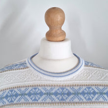 Load image into Gallery viewer, Vintage Jumper Fair Isle Skylar Striped Short Sleeves Knit Blouse Pastel M L
