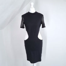 Load image into Gallery viewer, Guess Bodycon Cutout Dress Black Stretch Pencil Jersey Party Clubbing Small 4
