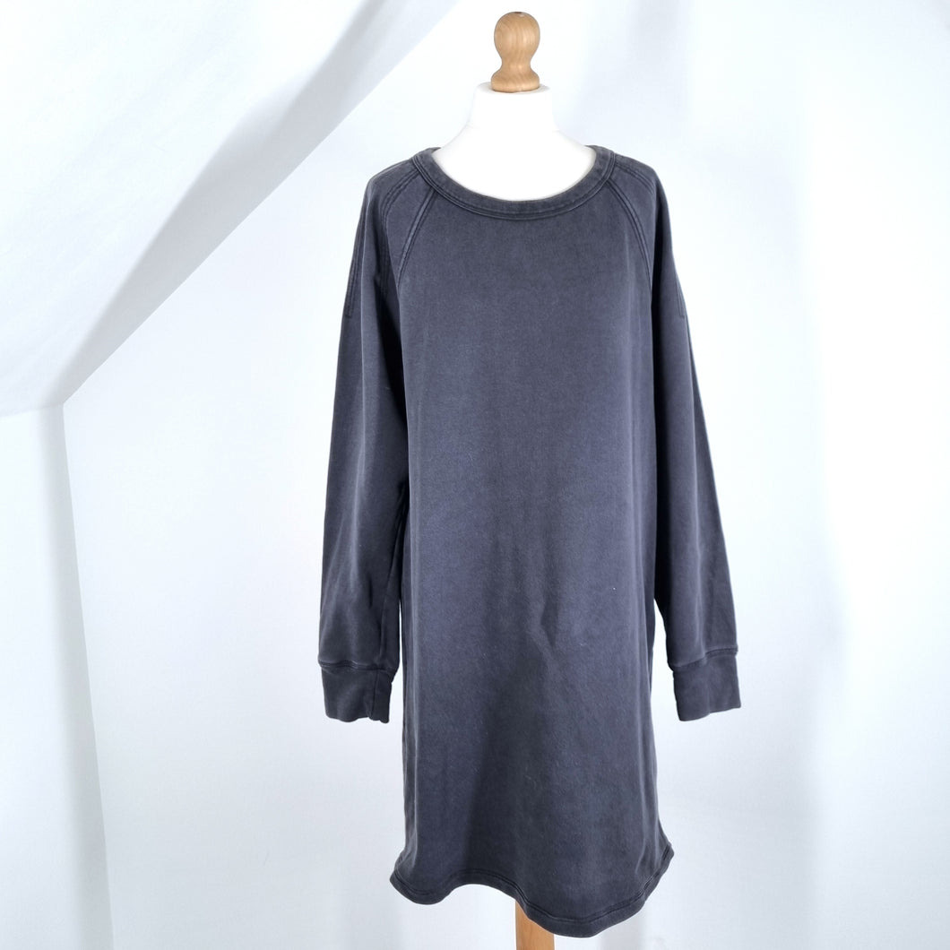 COS Sweatshirt Dress Shift Faded Black Grey Long Sleeves 100% Cotton Medium