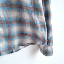 Load image into Gallery viewer, All Saints Men&#39;s Shirt Checked Plaid Y2K Military Army Blue Grey Casual Medium
