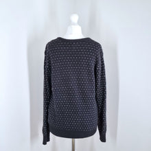 Load image into Gallery viewer, &amp; Other Stories Jumper Chunky Knit Wool Cotton Black Swiss Dot Hearts Small
