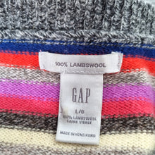 Load image into Gallery viewer, GAP Jumper Dress 100% Lambswool Striped Multicoloured Short Sleeves Knit Large
