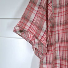 Load image into Gallery viewer, Mantaray Men&#39;s Shirt Checked Plaid Red Short Sleeves Textured Cotton Blend XL
