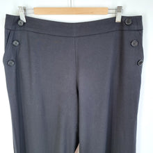 Load image into Gallery viewer, Jaeger Trousers Wide Leg Wool Sailor Black Dress Pants Work Office High Rise 16
