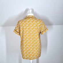 Load image into Gallery viewer, Boden Shirt Pyjama Style Mustard Yellow Leopards Print Top Blouse Cotton Plus 18
