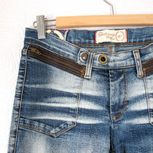 Load image into Gallery viewer, Vintage Y2K Firetrap Jeans Cropped Faded Zippers Light Blue Acid Retro Skinny 28
