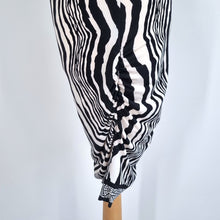 Load image into Gallery viewer, Anthropologie Ali Ro Dress Rushed Bodycon Zebra Black White Cocktail Occasion 8
