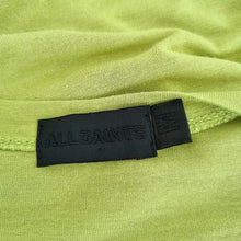 Load image into Gallery viewer, AllSaints T-shirt Tunic Off the Shoulder Chartreuse Green Viscose Y2K Medium
