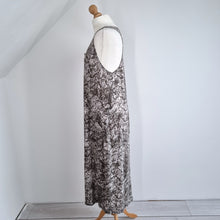 Load image into Gallery viewer, Religion Tank Dress Midi Maxi Jersey 100% Cotton Racerback Grey Patterned S 10
