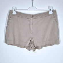 Load image into Gallery viewer, Stefanel Shorts Cream Chinos Linen Blend Hotpants Beige Pockets City Size 14
